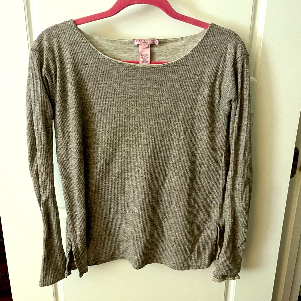 Calypso St. Barth waffle long sleeve shirt. Casual. Sz XXS.